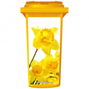 Yellow Daffodils Flower Wheelie Bin Sticker Panel